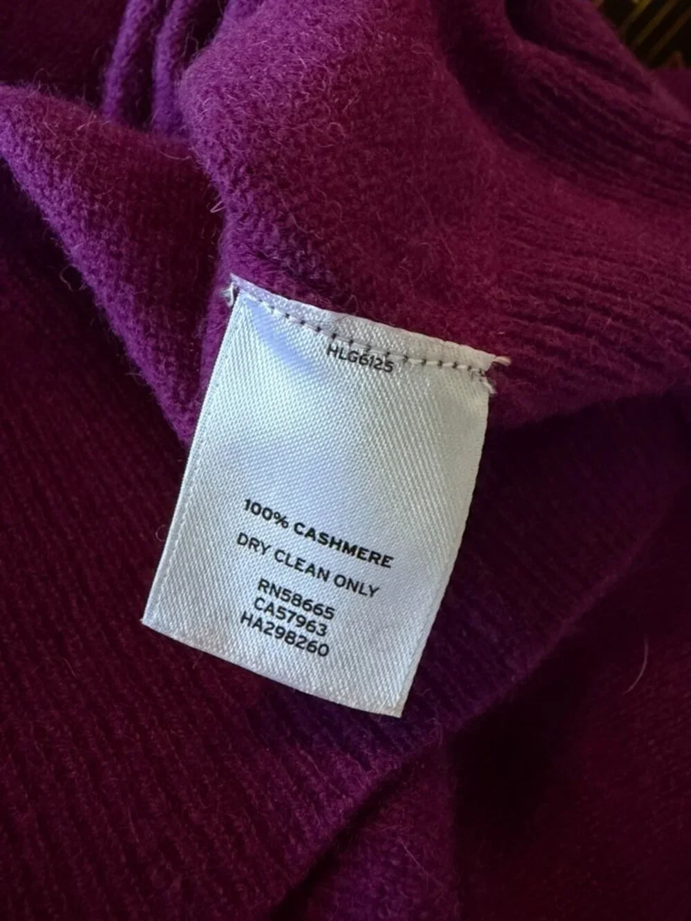 Halogen Purple 100% Cashmere Sweater Sz XL (S-14)